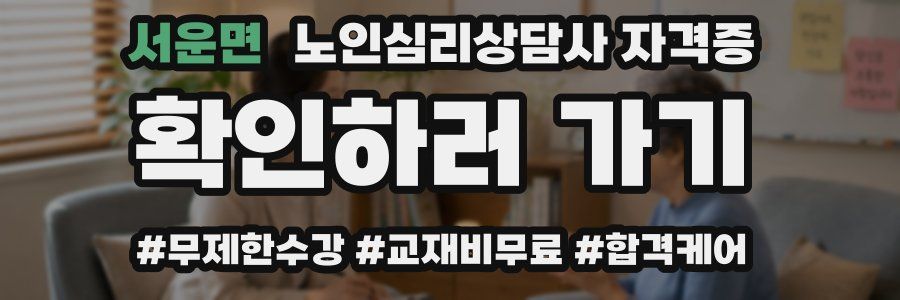 서운면 노인 심리 상담사 자격증