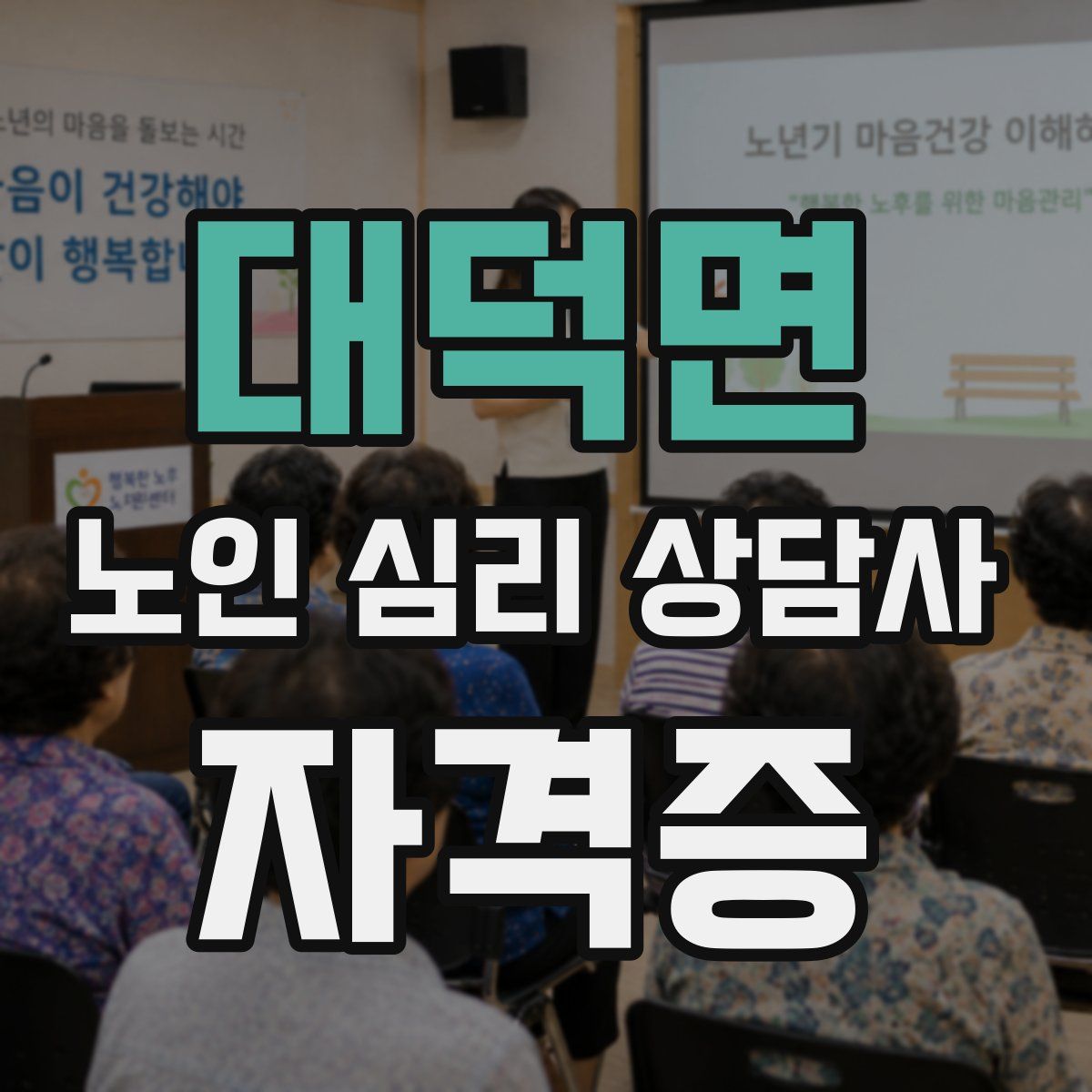대덕면 노인 심리 상담사 자격증
