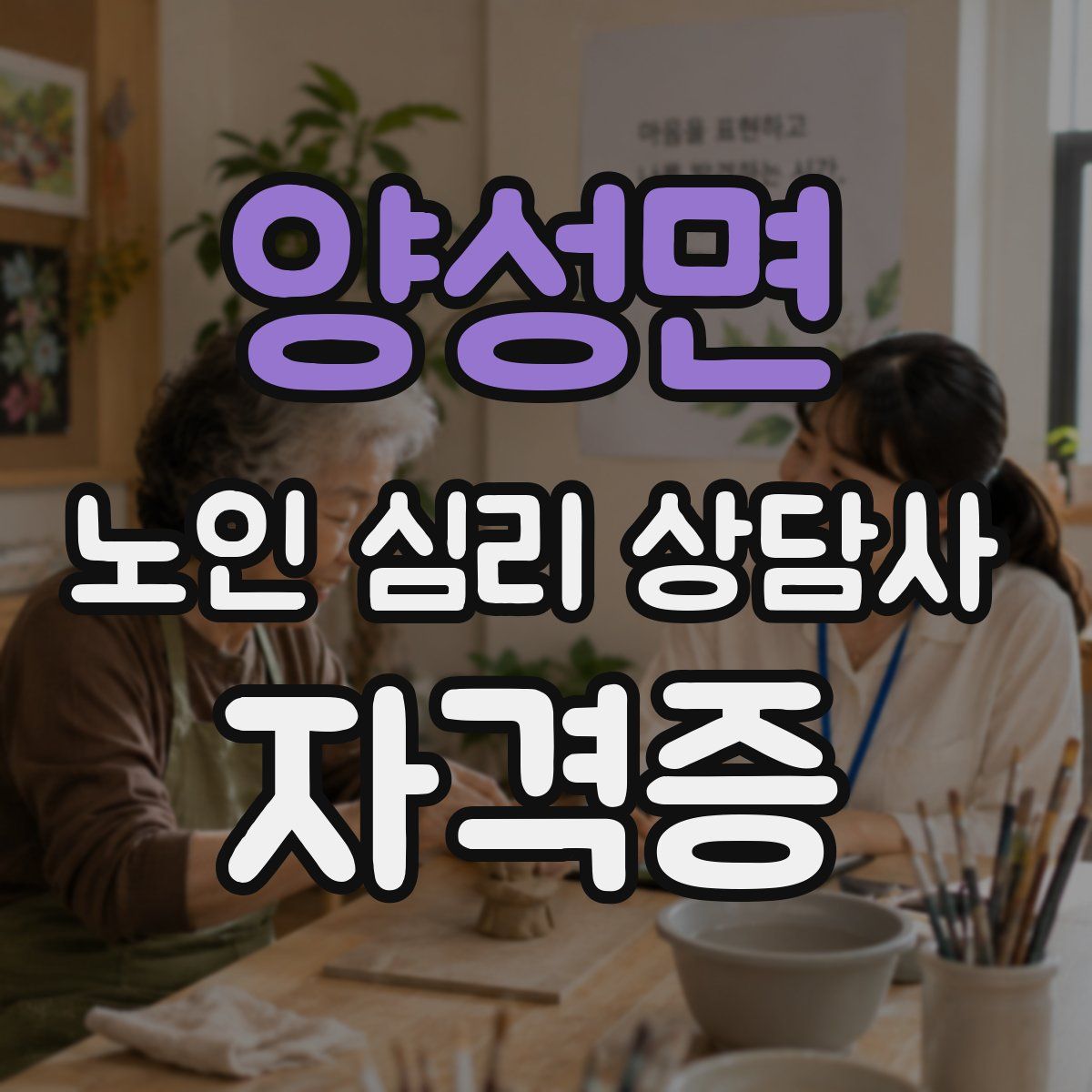 양성면 노인 심리 상담사 자격증