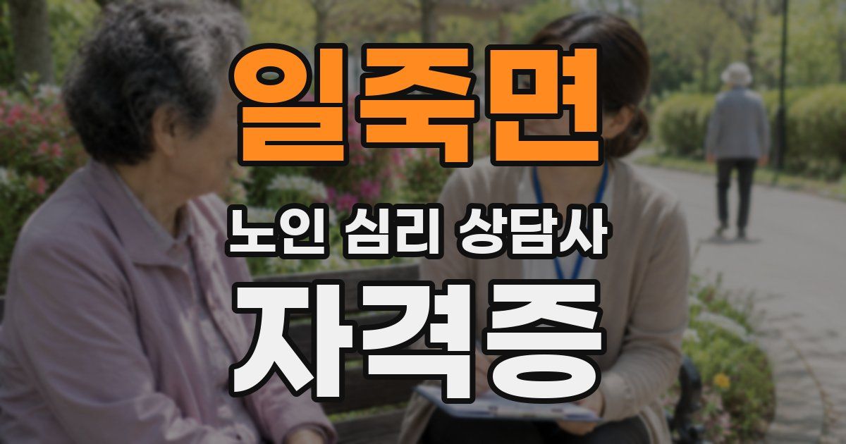 일죽면 노인 심리 상담사 자격증