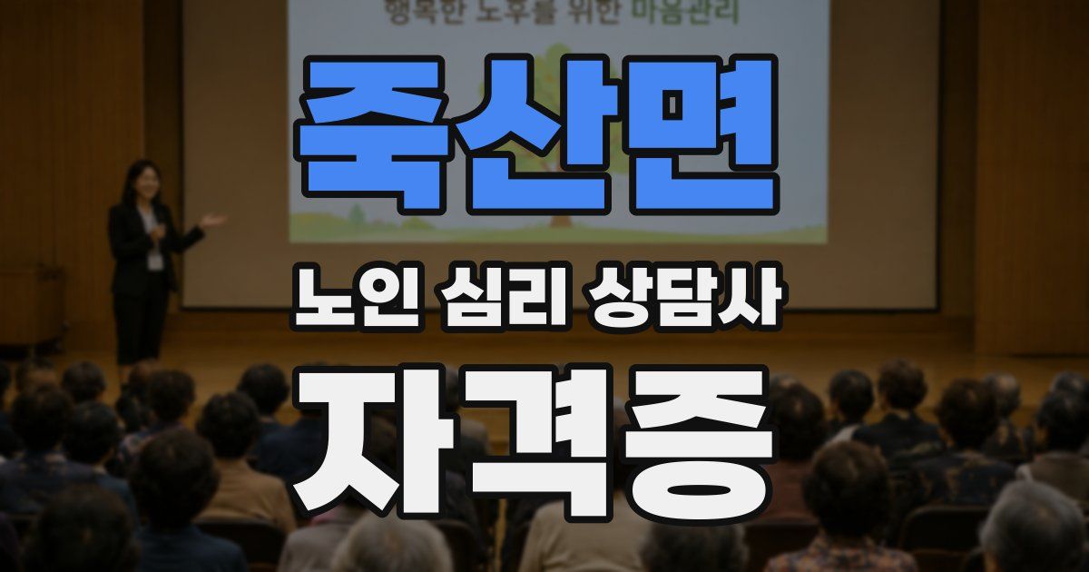 죽산면 노인 심리 상담사 자격증