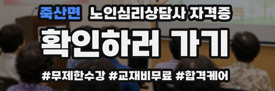 죽산면 노인 심리 상담사 자격증