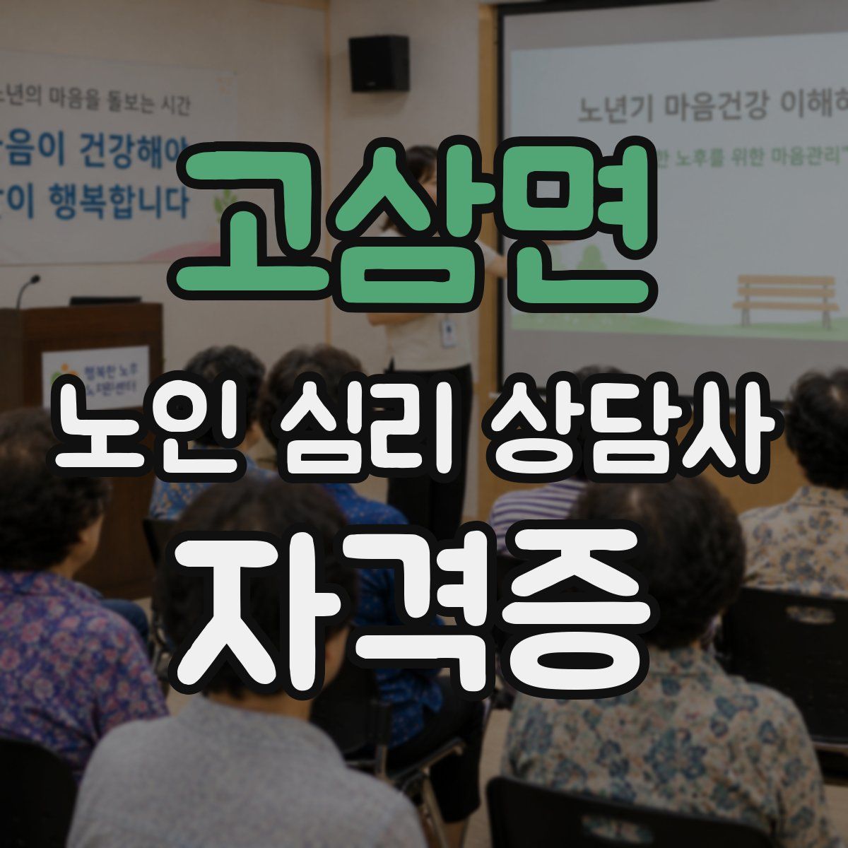 고삼면 노인 심리 상담사 자격증