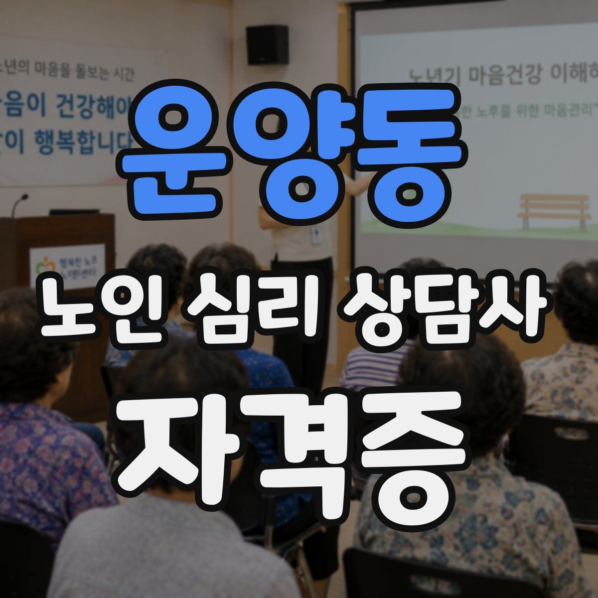 운양동 노인 심리 상담사 자격증