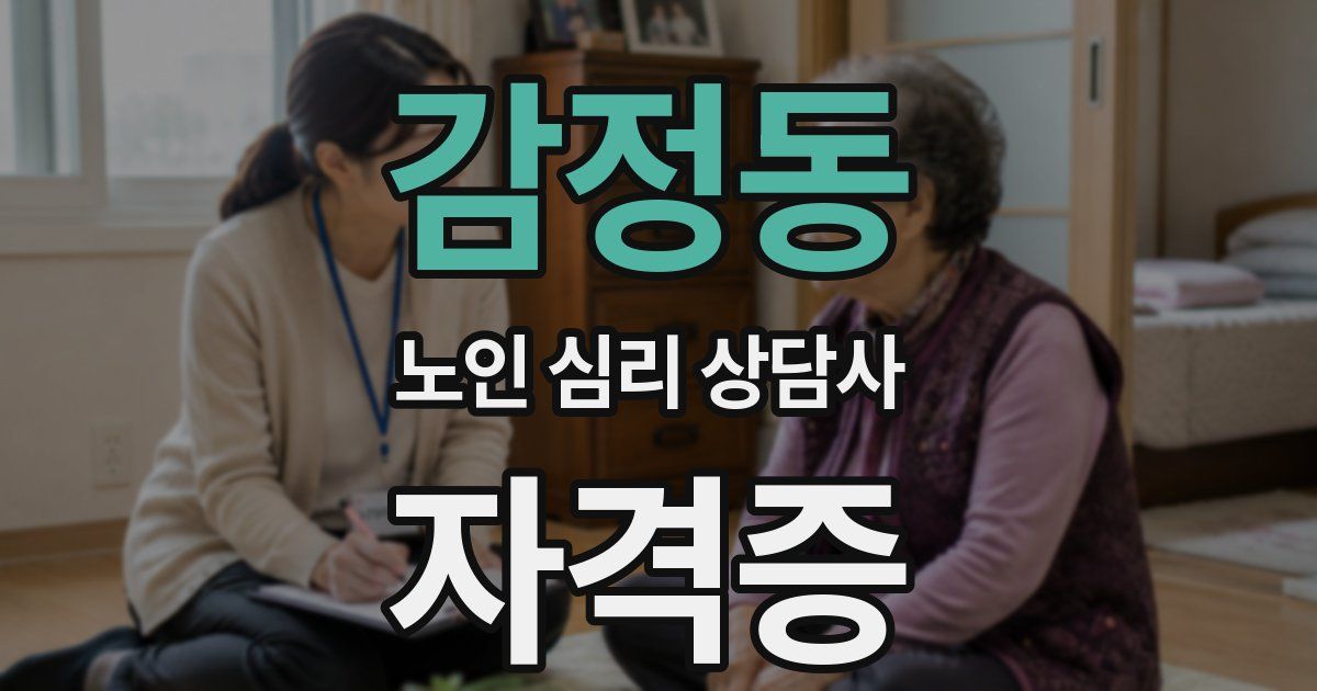 감정동 노인 심리 상담사 자격증