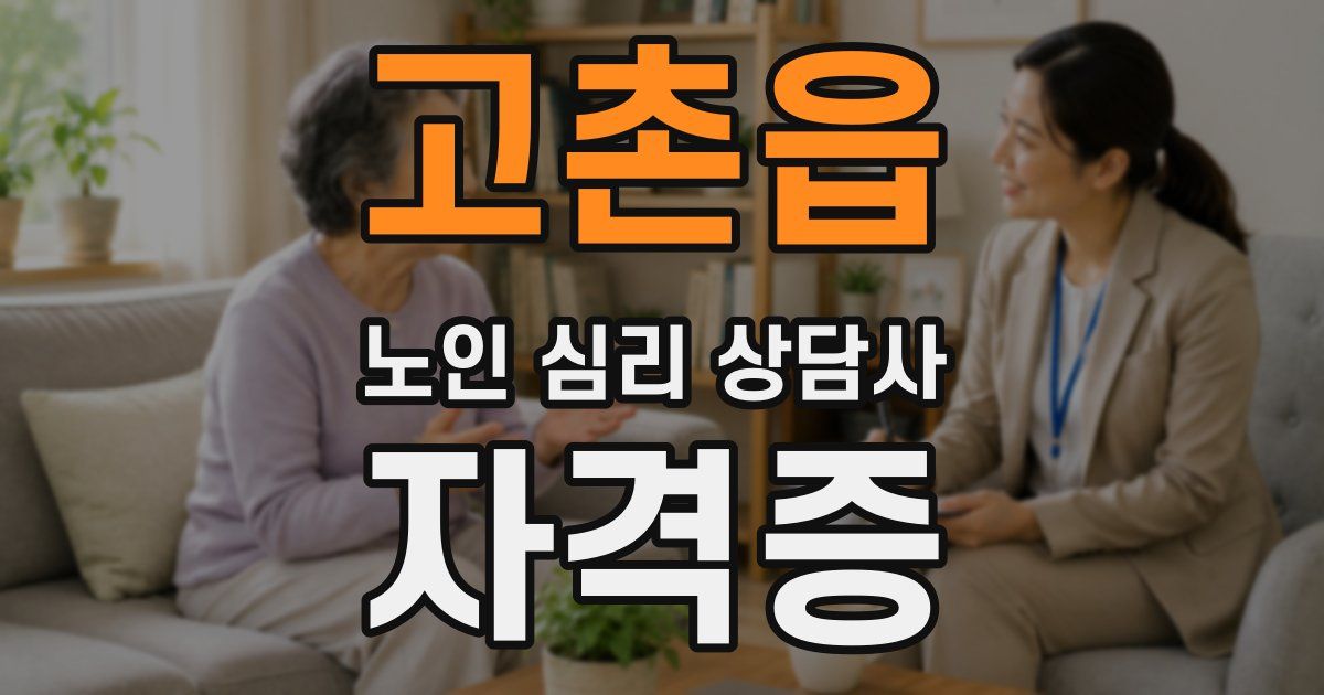 고촌읍 노인 심리 상담사 자격증