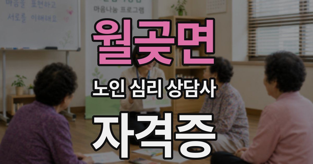 월곶면 노인 심리 상담사 자격증