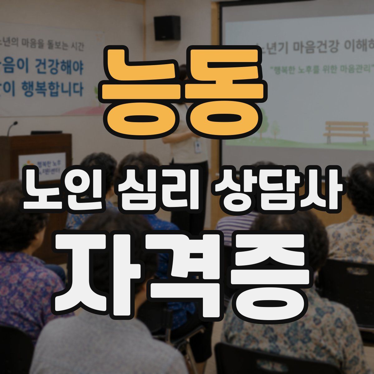 능동 노인 심리 상담사 자격증