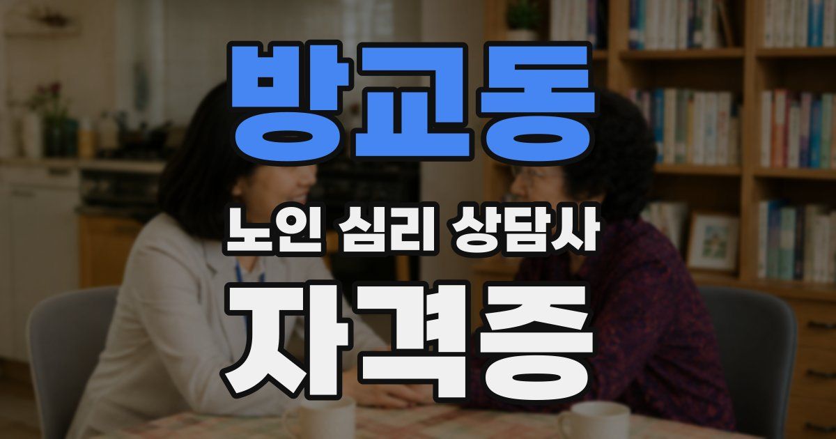 방교동 노인 심리 상담사 자격증