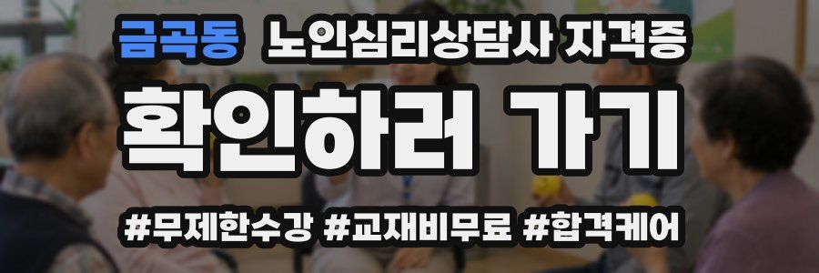 금곡동 노인 심리 상담사 자격증