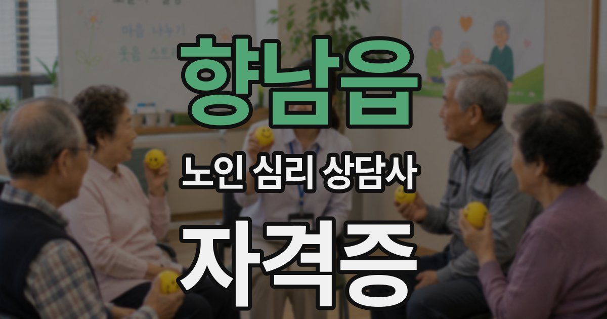 향남읍 노인 심리 상담사 자격증