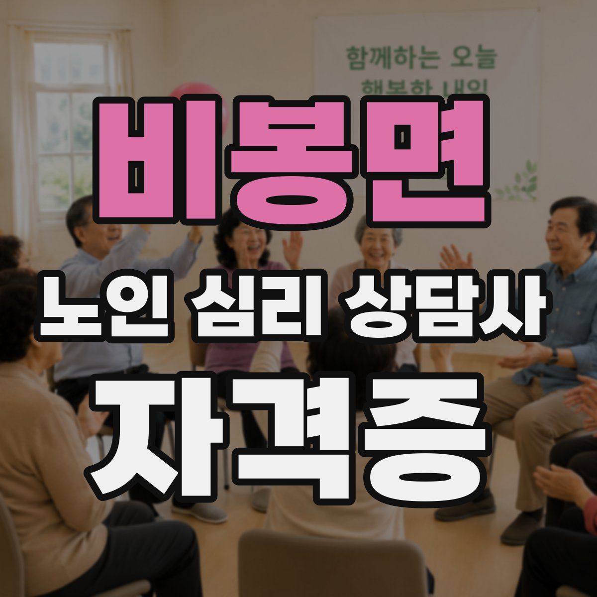 비봉면 노인 심리 상담사 자격증
