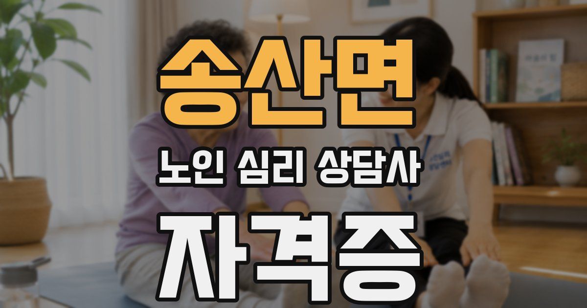 송산면 노인 심리 상담사 자격증