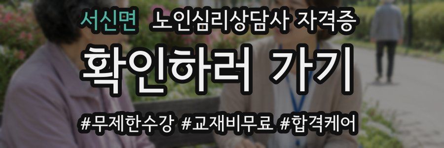 서신면 노인 심리 상담사 자격증