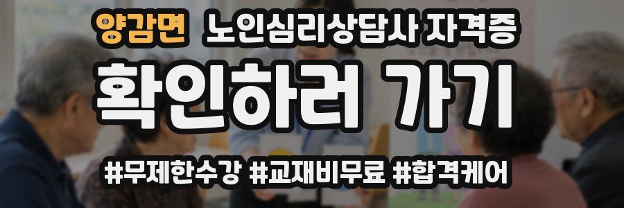 양감면 노인 심리 상담사 자격증