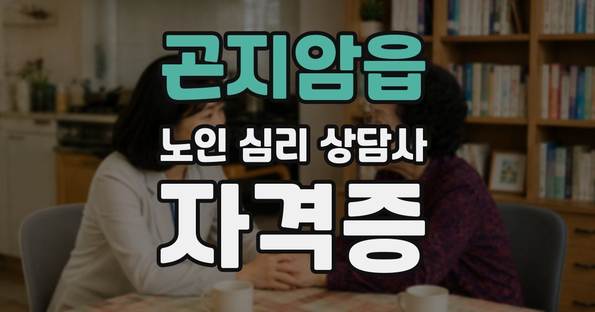 곤지암읍 노인 심리 상담사 자격증