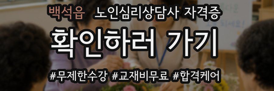 백석읍 노인 심리 상담사 자격증