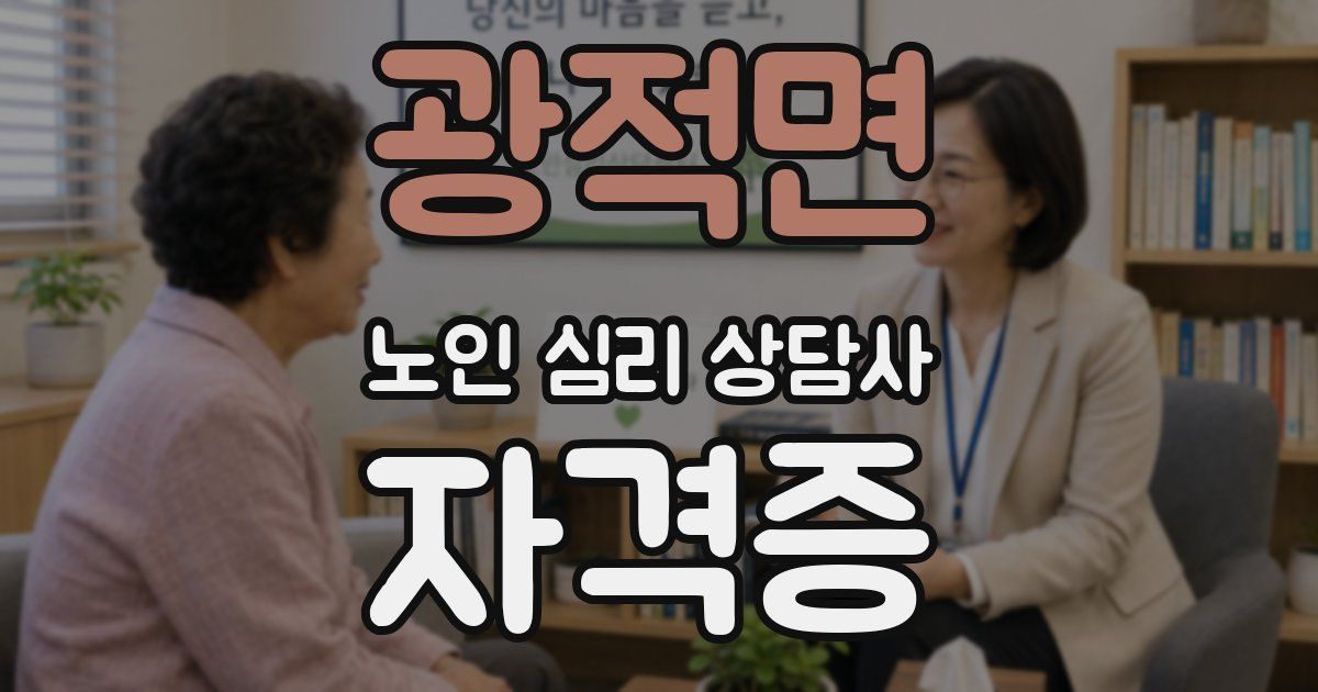 광적면 노인 심리 상담사 자격증