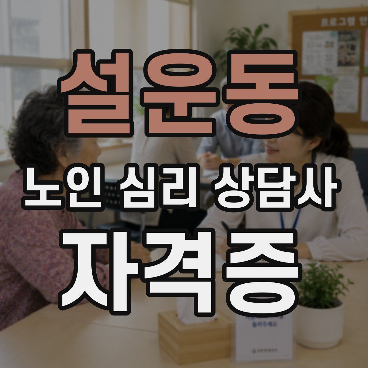 설운동 노인 심리 상담사 자격증