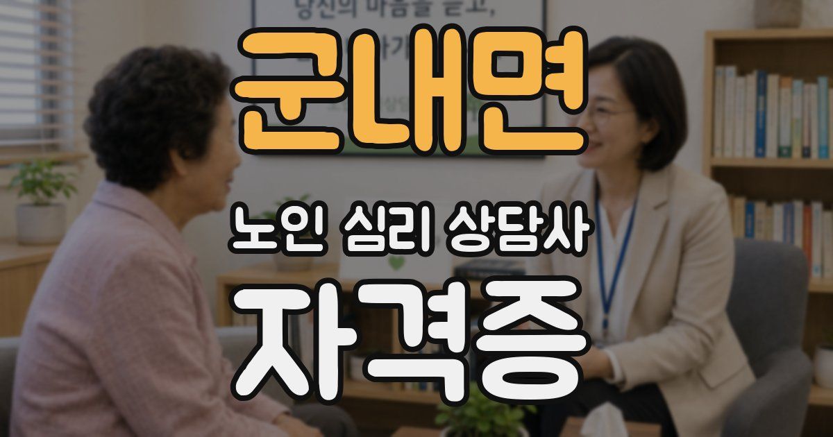 군내면 노인 심리 상담사 자격증