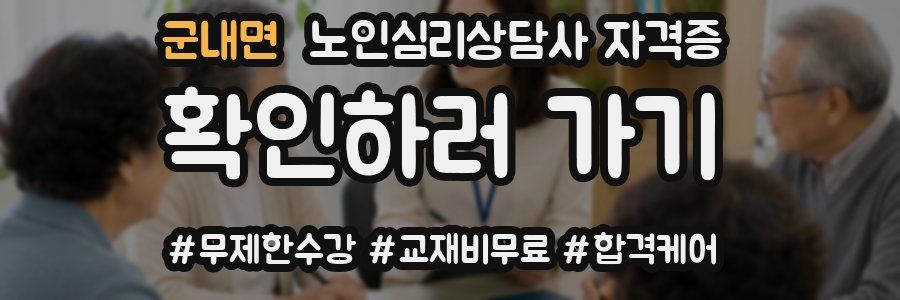 군내면 노인 심리 상담사 자격증