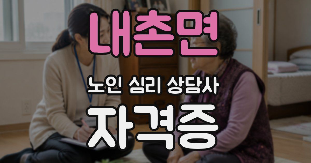 내촌면 노인 심리 상담사 자격증