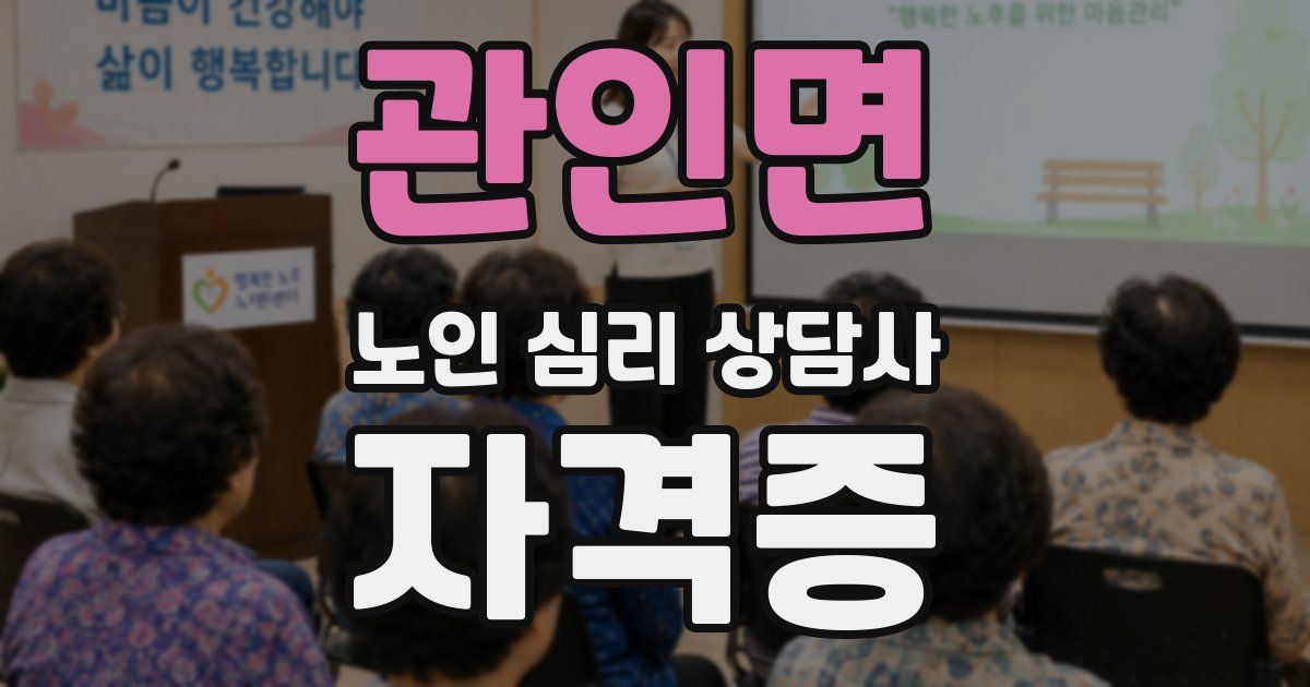 관인면 노인 심리 상담사 자격증