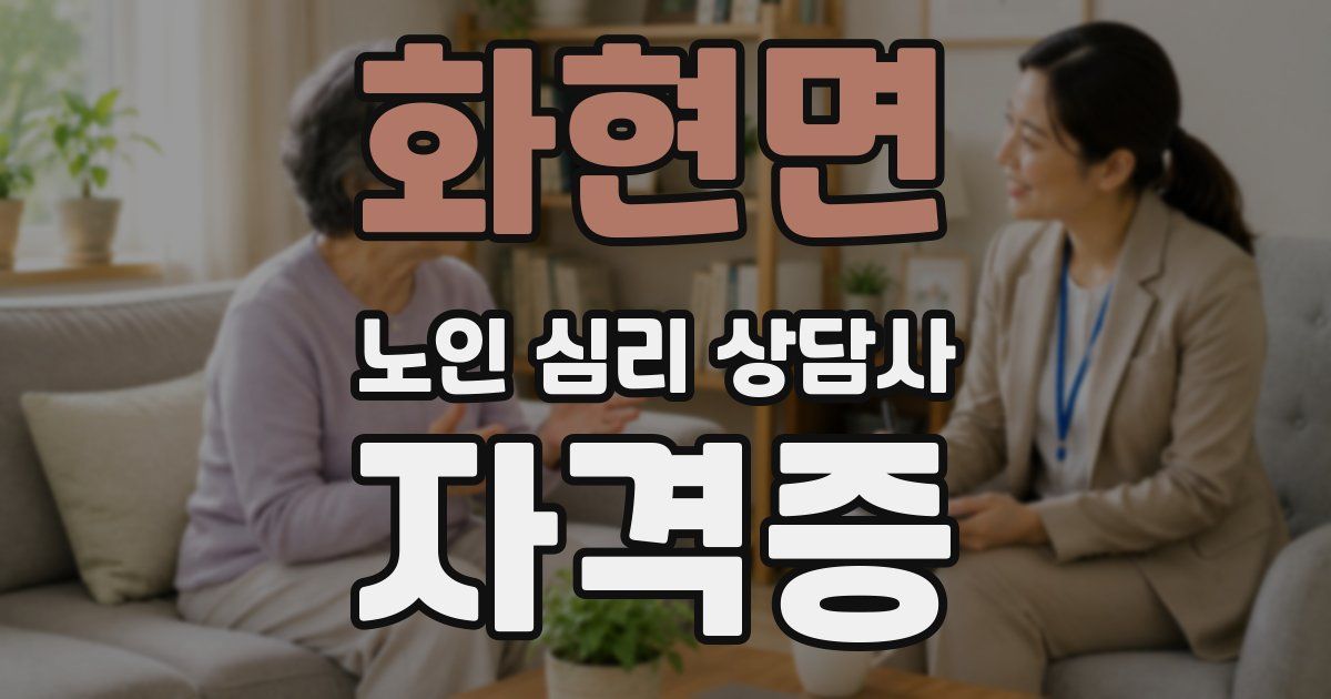 화현면 노인 심리 상담사 자격증