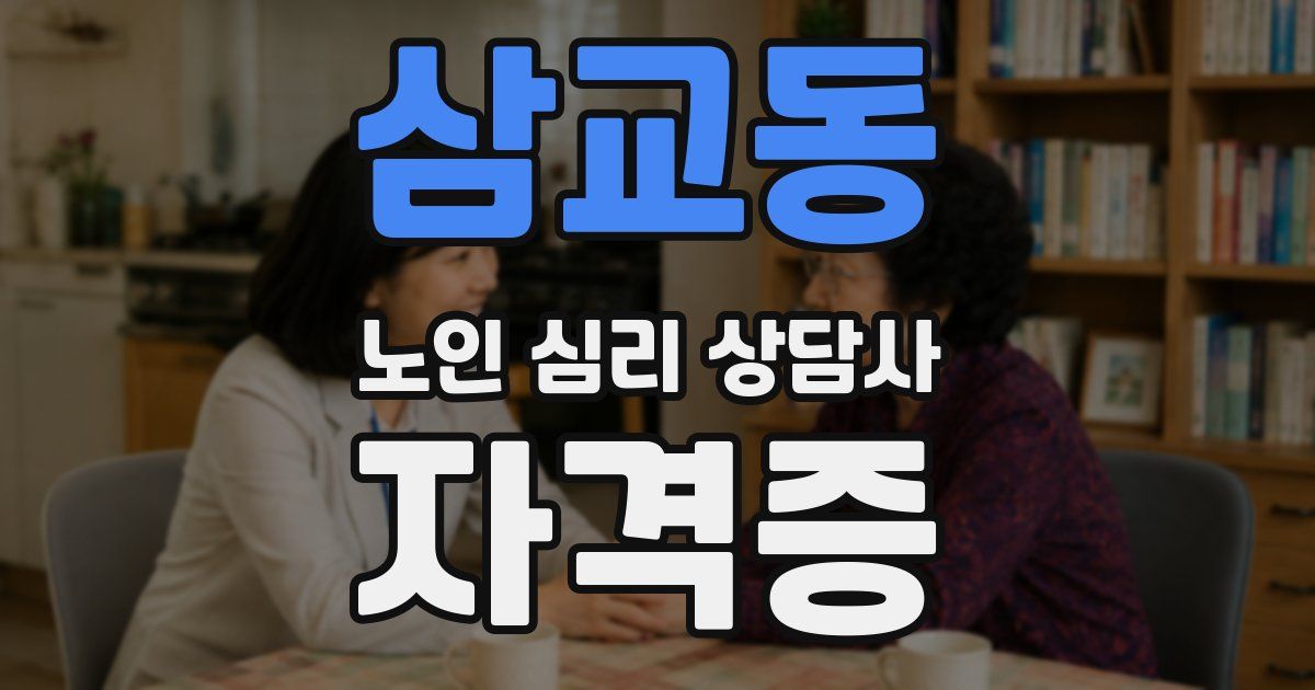 삼교동 노인 심리 상담사 자격증