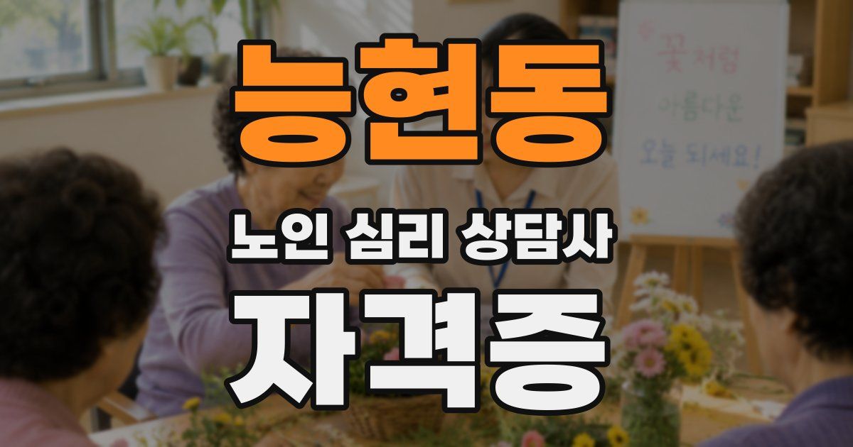 능현동 노인 심리 상담사 자격증