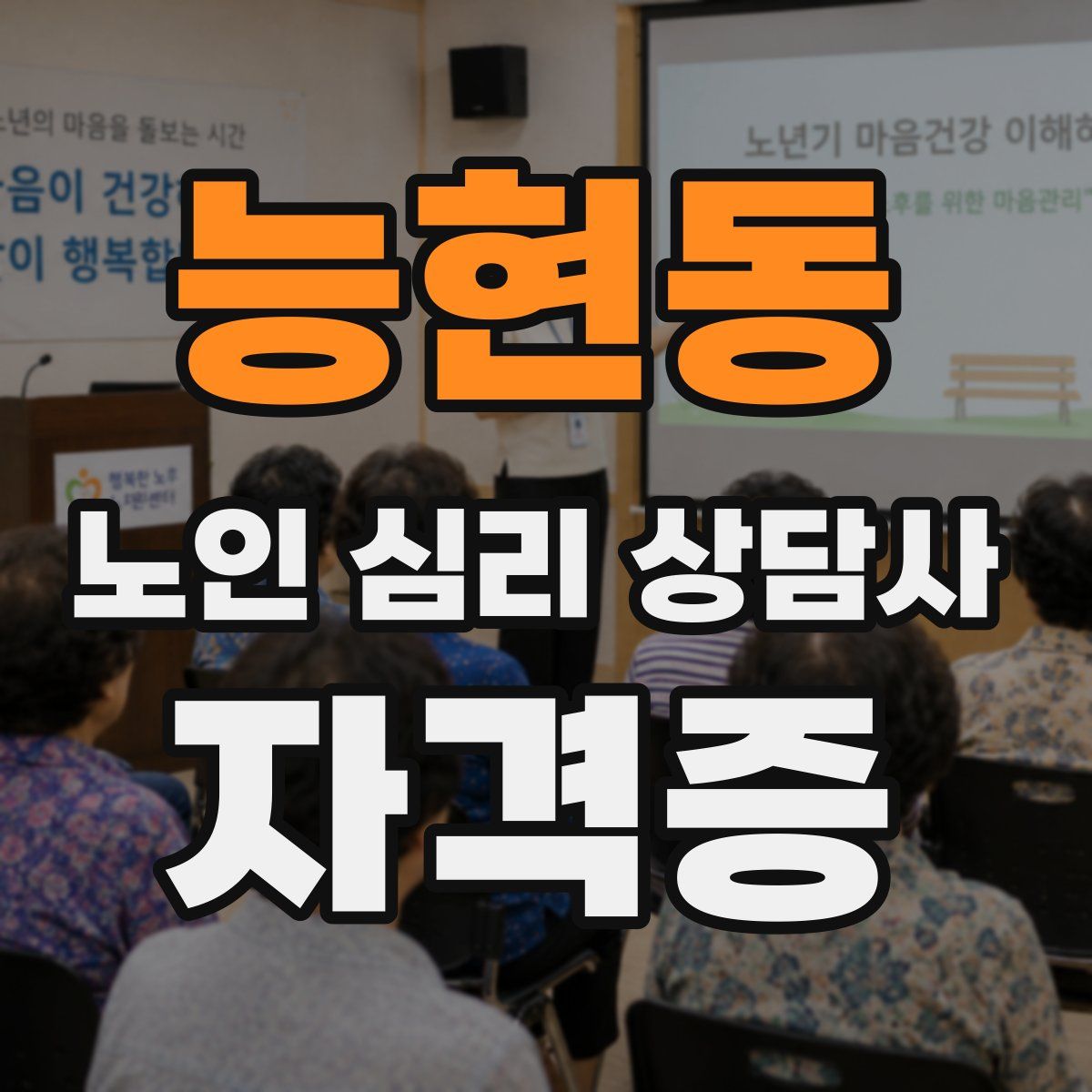 능현동 노인 심리 상담사 자격증