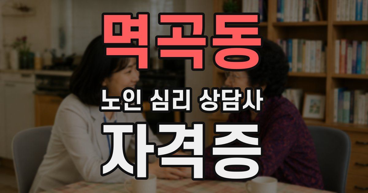 멱곡동 노인 심리 상담사 자격증