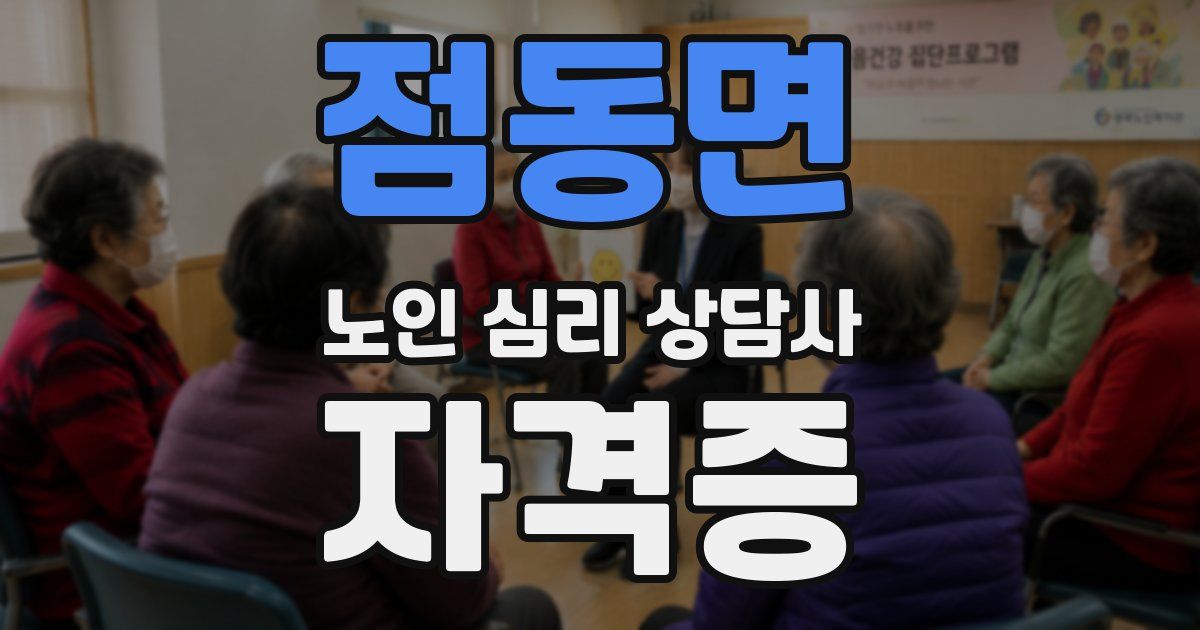 점동면 노인 심리 상담사 자격증