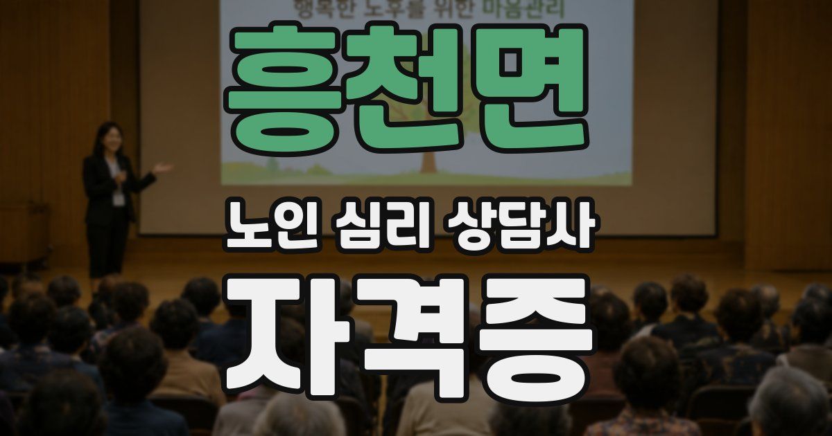 흥천면 노인 심리 상담사 자격증