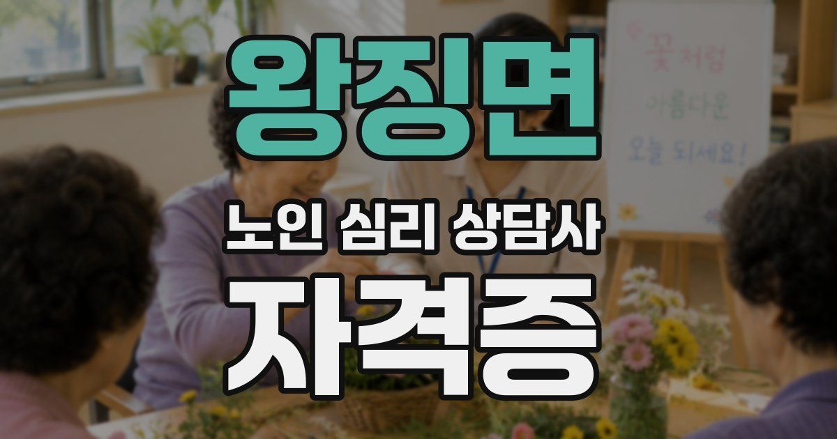 왕징면 노인 심리 상담사 자격증