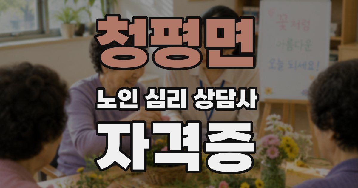 청평면 노인 심리 상담사 자격증