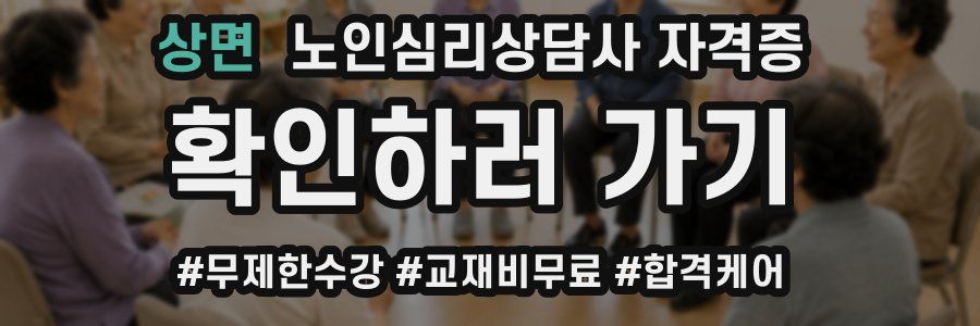 상면 노인 심리 상담사 자격증