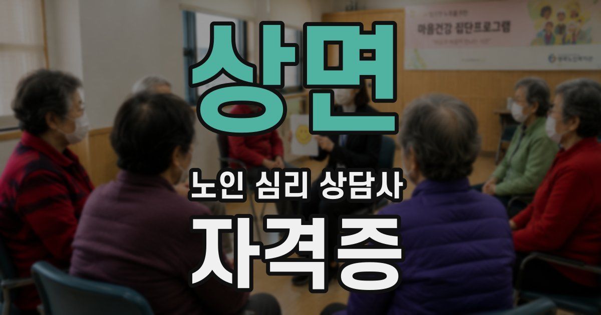 상면 노인 심리 상담사 자격증