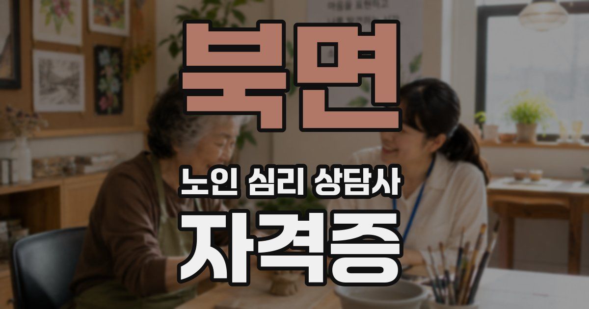 북면 노인 심리 상담사 자격증