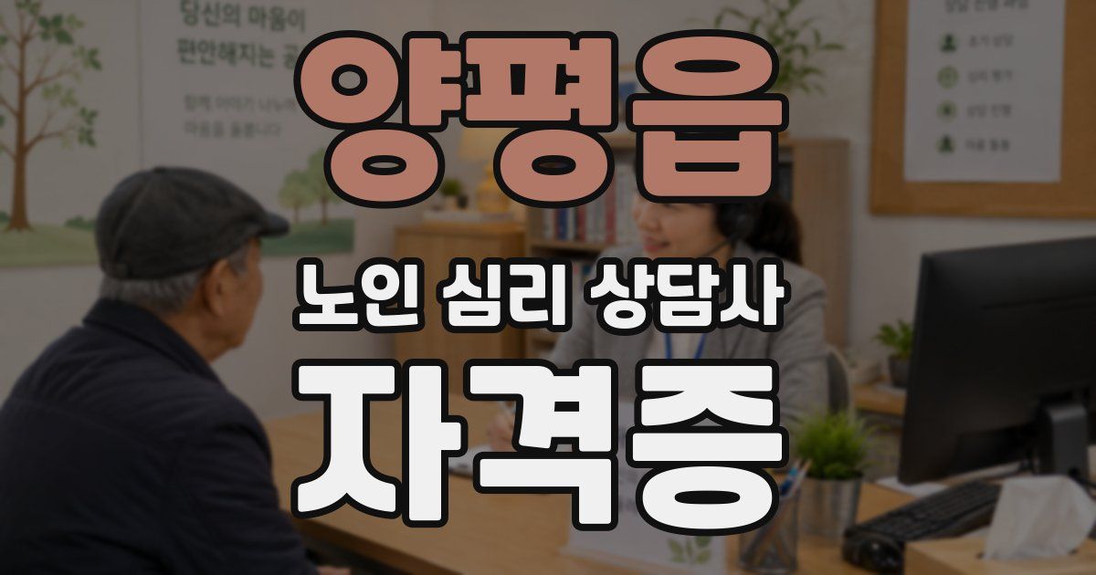 양평읍 노인 심리 상담사 자격증