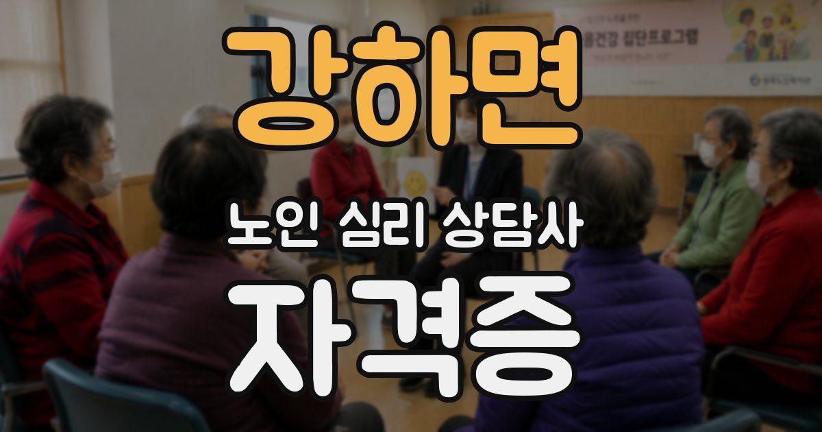 강하면 노인 심리 상담사 자격증