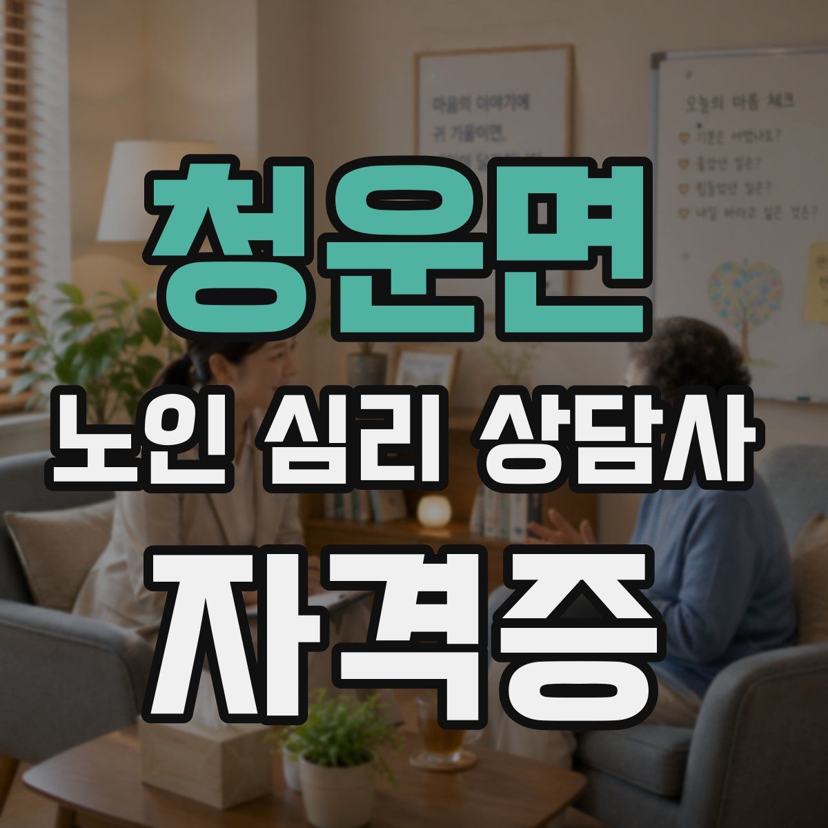 청운면 노인 심리 상담사 자격증