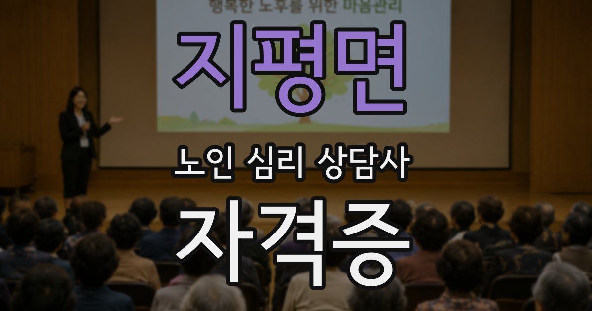 지평면 노인 심리 상담사 자격증