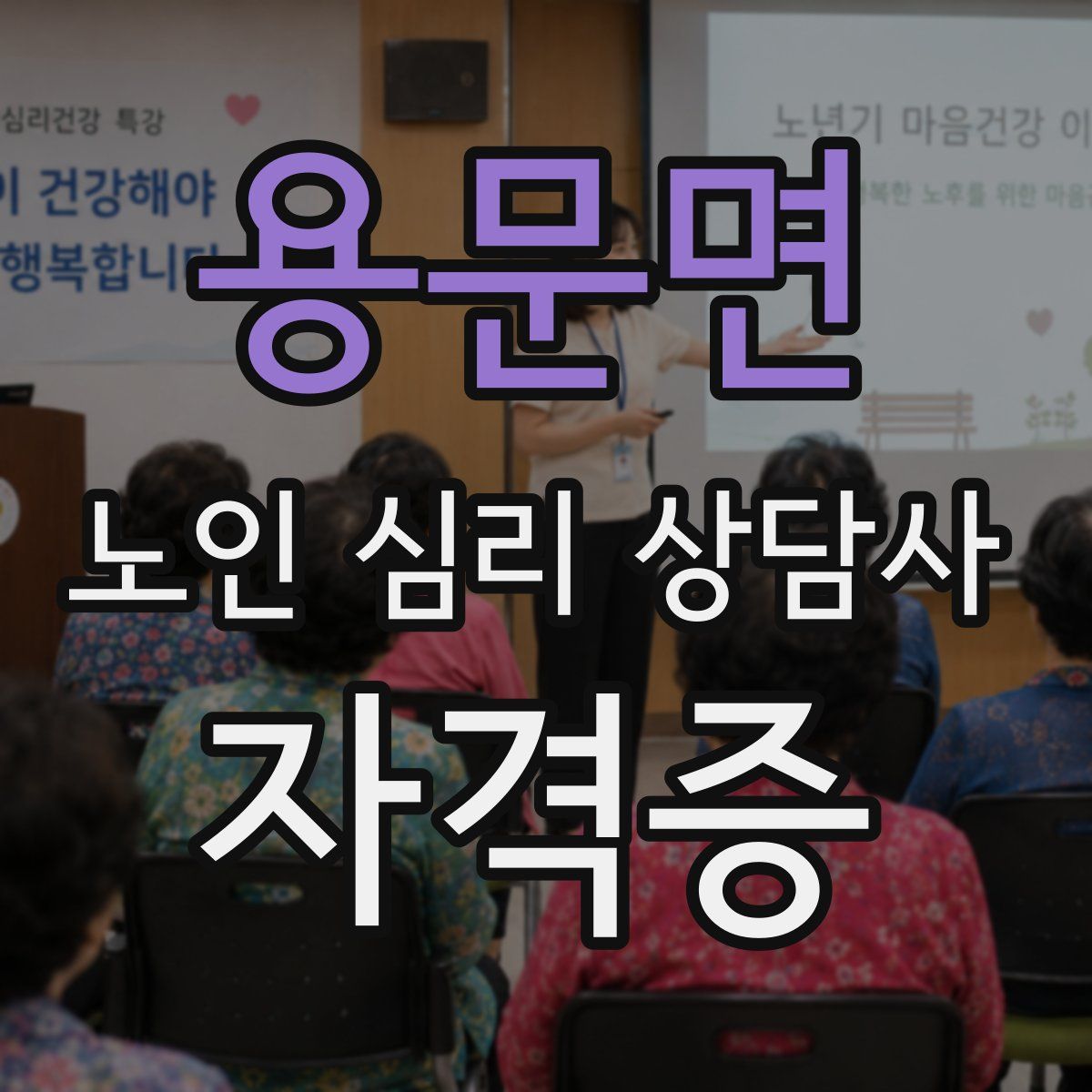 용문면 노인 심리 상담사 자격증