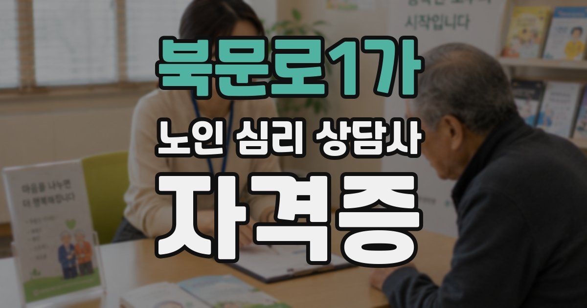 북문로1가 노인 심리 상담사 자격증