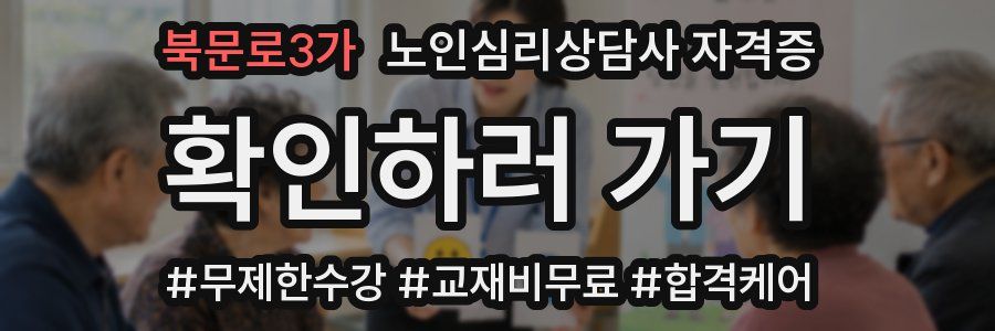 북문로3가 노인 심리 상담사 자격증