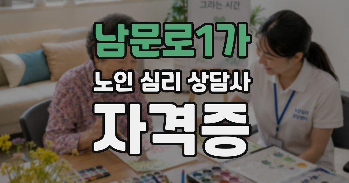 남문로1가 노인 심리 상담사 자격증
