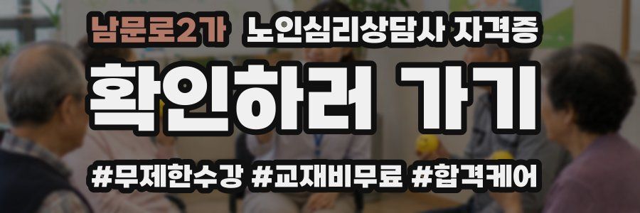 남문로2가 노인 심리 상담사 자격증