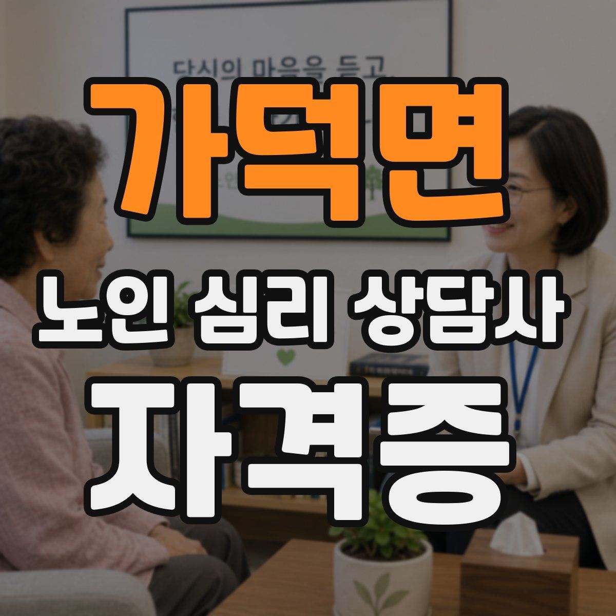 가덕면 노인 심리 상담사 자격증