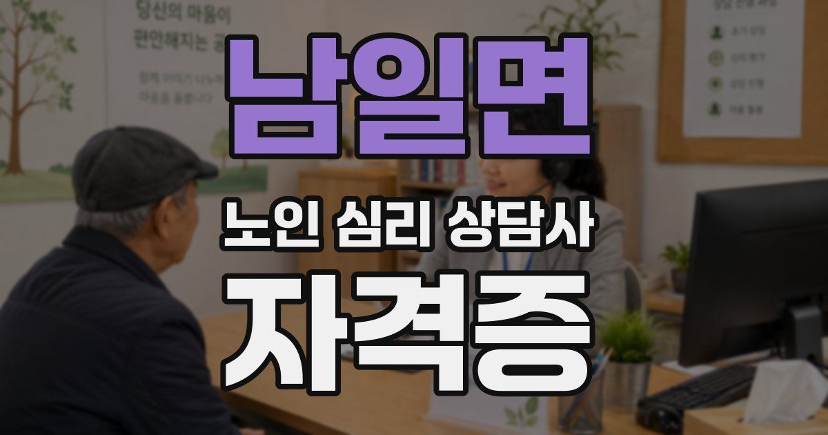 남일면 노인 심리 상담사 자격증